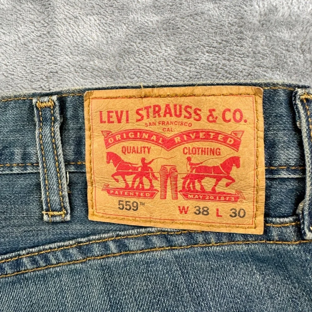 Levi's 559 Relaxed Straight Jeans Men's 38x30 Blue Denim Cotton‎